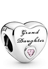 nice granddaughter's love cz silver baby charm
